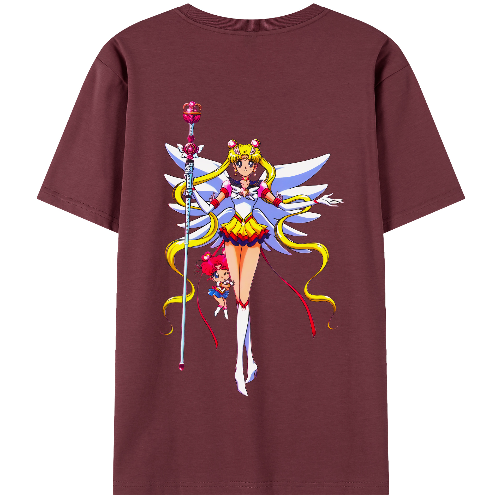 （画像用） 美少女戦士セーラームーン 月野 うさぎ つきの うさぎ Sailor Moon Tsukino Usagi 綿100％半袖Tシャツ（背面プリント）